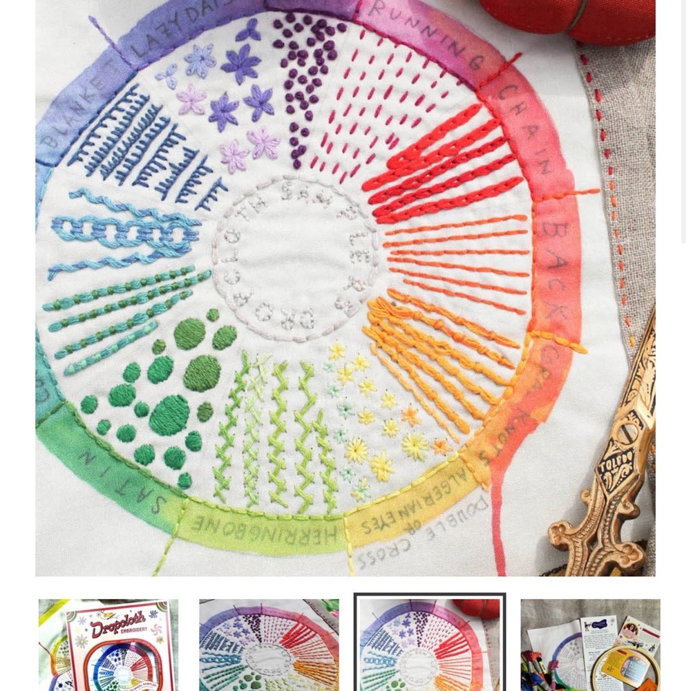 DROPCLOTH Colorwheel Embroidery Kit NWT - Picture 3 of 5